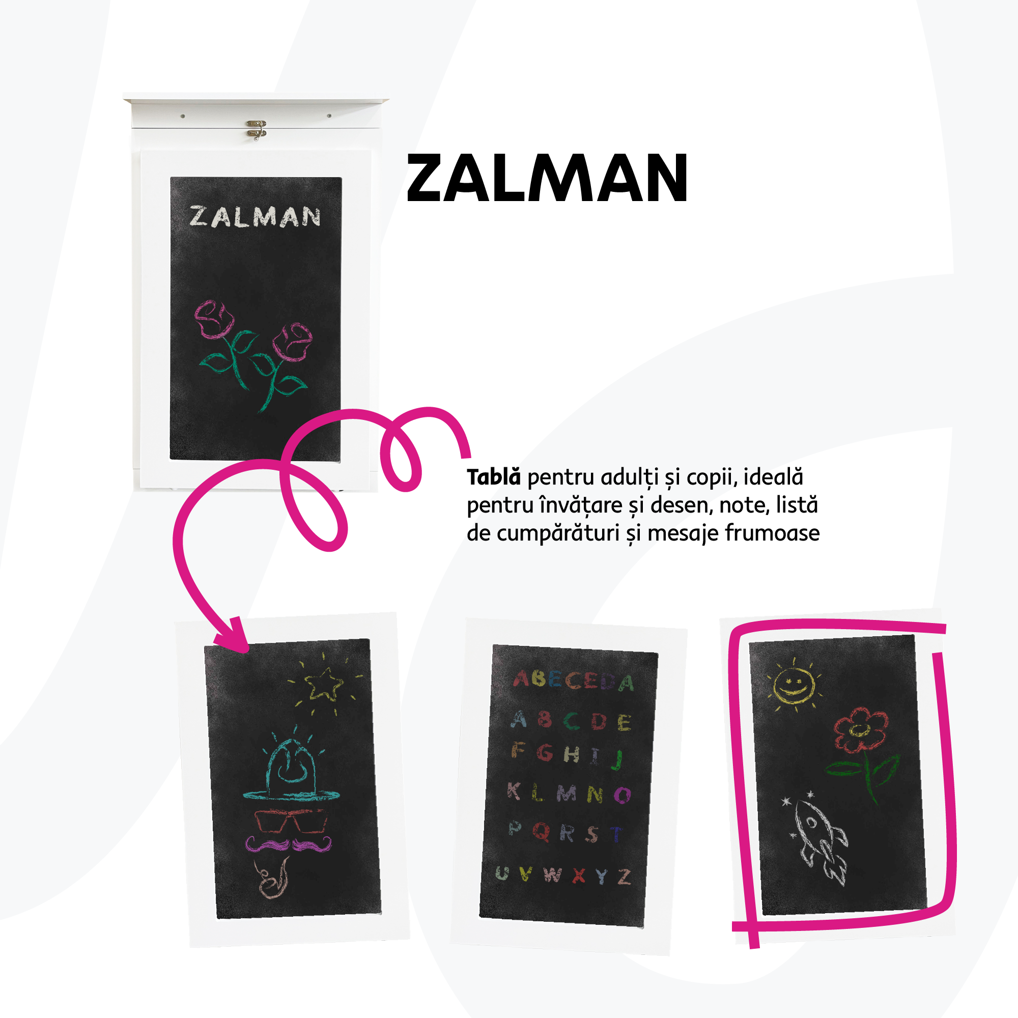 Birou PC ZALMAN, alb