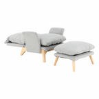 Fotoliu reglabil ZANDER, gri deschis / natural