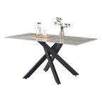 Masa dining ZENOS, gri deschis / negru