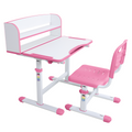 Birou si scaun pentru crestere set ZION, roz/alb