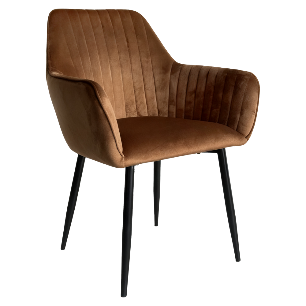 Scaun de sufragerie ZIRKOS NEW, tesatura maro Velvet/negru
