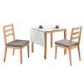 Set dining ZOREL, stejar natural / gri inchis